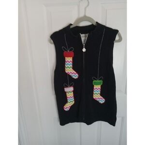 Christmas Sweater Nouveaux Navy Blue Holiday Party Xmas Stocking Size Large‎